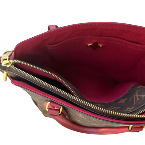 Louis Vuitton Flower Zippered PM Small Zip Satchel Brown Monogram Red - Picture 12 of 12